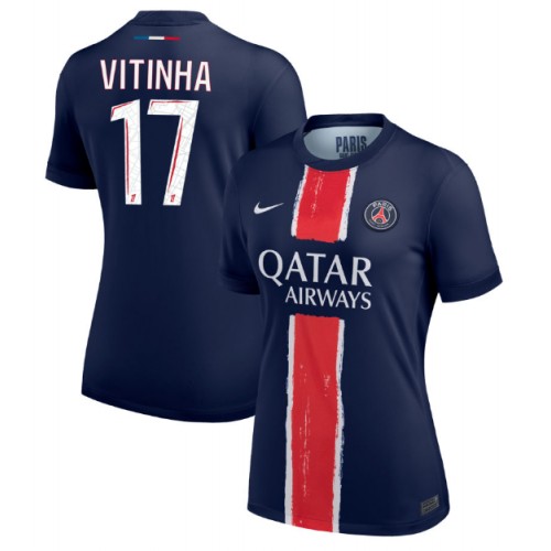 Fotballdrakt Dame Paris Saint-Germain Vitinha #17 Hjemmedrakt 2024-25 Kortermet